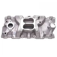 Edelbrock Intake Manifold Performer Dual Plane Aluminium Natural Square/Spread Bore For Chevrolet Small Block Each EB3701