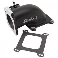 Edelbrock Throttle Body Elbow Low Profile Aluminium Black 90mm Throttle Body to Square-Bore Flange For Ford GM Each EB38483