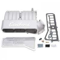 Edelbrock Intake Manifold Performer RPM 5.8 EFI Upper Plenum Upper Plenum with Cover Only Aluminium Light Titanium Powdercoated For Ford 5.8L Wi EB388