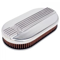 Edelbrock Air Cleaner Assembly Classic Series Small Oval Aluminium Polished Logo 3.900 in. Height Each EB4115