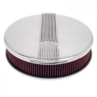 Edelbrock Air Cleaner Assembly Classic Series 14 in. Round Aluminium Polished Logo 3.900 in. Height Each EB4117