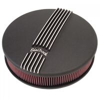 Edelbrock Air Cleaner Assembly Classic Series 14 in. Round Aluminium Black Logo 3.900 in. Height Each EB41173