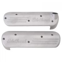 Edelbrock Ignition Coil Covers Aluminium Natural Logo For Chevrolet 4.8L 5.3L 6.0L Pair EB4118