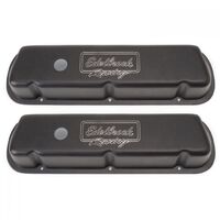 Edelbrock Valve Covers Victor Low Aluminium Black Racing Logo For Ford 289 302 351W (Except Boss) Pair EB41253