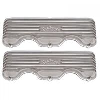 Edelbrock Valve Covers Classic Series Stock Height Cast Aluminium Polished Logo For Chevrolet Big Block W Pair EB4140