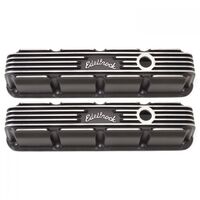 Edelbrock Valve Covers Classic Series Stock Aluminium Black Logo For Dodge For Jeep Small Block Magnum Pair EB41773