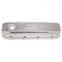 Edelbrock Valve Covers Classic Series Tall Cast Aluminium Polished Finned Logo For Chevrolet Big Block Pair EB4185