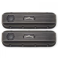 Edelbrock Valve Covers Classic Series Cast Aluminium Black Logo For Chevrolet Big Block Pair EB41853