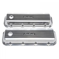 Edelbrock Valve Covers Elite II Series Stock Height Aluminium Polished Logo For Chevrolet Big Block Pair EB4275