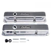 Edelbrock Valve Covers Elite II Series Stock Height Aluminium Polished Logo Mopar Big Block Pair EB4276