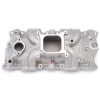 Edelbrock Intake Manifold Torker II Single Plane Aluminium Polished Square Bore For Chevrolet Small Block Each EB50011