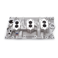 Edelbrock Intake Manifold C-357-B Three-Deuce Aluminium Natural for 4-Bolt Carbs For Chevrolet Small Block Vortec Each EB5417