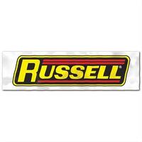 Edelbrock Banner Vinyl White Background Russell Logo 18 in. Width 62 in. Length Each EB600291