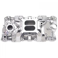 Edelbrock Intake Manifold Performer RPM Dual Plane Aluminium Polished Square Bore For Chevrolet Small Block Each EB71011