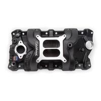 Edelbrock Intake Manifold Performer RPM Dual Plane Aluminium Black Square Bore For Chevrolet Small Block Each EB71013