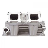 Edelbrock Intake Manifold Street Tunnel Ram Aluminium Natural Dual Square Bore For Chevrolet Small Block Each EB7110