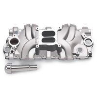 Edelbrock Intake Manifold Performer RPM Aluminium Natural Dual Plane Square Bore Large Oval Port For Chevrolet Each EB7159