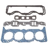 Edelbrock Head Gasket Set Cylinder Head Gasket Set Incl. Intake Exhaust Head Waterneck Distributor Valve Cover EB7378