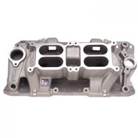 Edelbrock Intake Manifold Performer RPM Air Gap Dual Quad Aluminium Natural Square Bore For Chevrolet Small Block Each EB7525