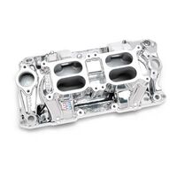 Edelbrock Intake Manifold Performer RPM Air Gap Dual Quad Aluminium EnduraShine Square Bore For Chevrolet Small Block Each EB75254