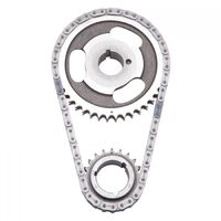 Edelbrock Timing Chain and Gear Set Performer-Link Double Roller Iron/Steel Sprockets For Pontiac V8 Set EB7812