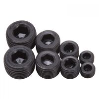 Edelbrock Fittings Pipe Plugs Steel Black Assortment Hex Head Set of 8 EB8051