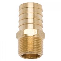 Edelbrock Fitting Adapter Brass Straight 3/4 in. NPT Male to 1 in. Hose Barb Each EB8078