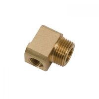 Edelbrock Fitting Reducer 90 Degree Female 1/8 in. NPT to Male 3/8 in. NPT Brass Natural Each EB8096