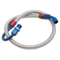 Edelbrock Fuel Pump to Carb Hose -6 AN Braided Stainless Hose Bottom Feed For Ford Each EB8125