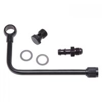 Edelbrock Fuel Line Black Steel EPS Carburetor Banjo-Style -6 AN female with 3/8 in. Hose Barb Inlet Kit EB81263