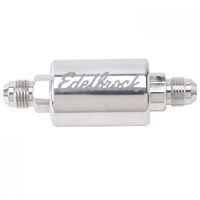 Edelbrock Fuel Filter In-Line Polished Aluminium 40 Microns -6 AN Male Inlet/Outlet 75 psi Max. Fuel Pressure Each EB8129