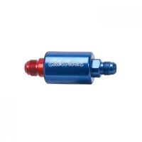 Edelbrock Fuel Filter In-Line Aluminium Blue Anodized 40 Microns -6 AN Male Inlet/Outlet 75 psi Max. Pressure Each EB8130