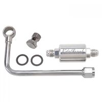 Edelbrock Fuel Line Chrome Steel Thunder and Performer Series Polished Aluminium Filter -6 AN Male Inlet Kit EB8131