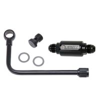 Edelbrock Fuel Line Black Steel Thunder and Performer Series Black Aluminium Filter -6 AN Male Inlet Kit EB81343