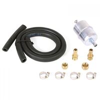 Edelbrock Fuel Hose and Filter Kit Inline 3/8 in. Hose Barb Inlet/Outlet Fittings 24 in. Hose 4 Clamps Kit EB8135