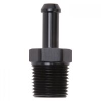 Edelbrock Fitting 3/8 in. Hose Barb to 1/2 in. NPT Male Threads 6-Point Aluminium Black Anodized Each EB8185