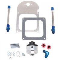 Edelbrock Fuel Pressure Regulator Kit Inline Aluminium 4.5 To 9 psi Dual Outlet Fitting Mounting Bracket Kit EB8193