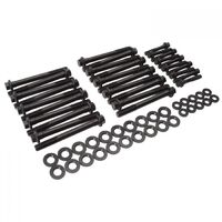 Edelbrock Cylinder Head Bolts Hex Head Chromoly Black Oxide Flat Washers For Chevrolet Small Block LS Kit EB8595