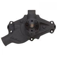 Edelbrock Water Pump Circle Track Mechanical Short High-Volume Aluminium Black Anodized For Chevrolet Small Block Each EB8817