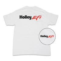 Holley T-Shirt Short Sleeve Cotton White EFI Men's Medium HL10042-MDHOL