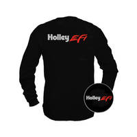 Holley T-Shirt Long Sleeve Black EFI Men's Large HL10045-LGHOL