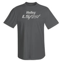 Holley T-Shirt Short Sleeve Gray LS Fest Performance Men's Medium HL10082-MDHOL