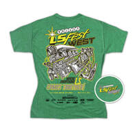 Holley T-Shirt Short Sleeve Cotton Green LS Fest Engine Ladies' XL HL10094-XLHOL