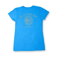 Holley T-Shirt Short Sleeve Cotton Blue Speed Shop Ladies' Medium HL10106-MDHOL