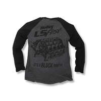 Holley T-Shirt Baseball Long Sleeves Block Party Grey/Black Men's 2XL HL10120-XXLHOL