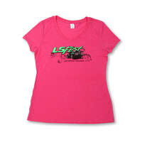 Holley T-Shirt Short Sleeve LS Fest V-Neck Cotton Ladies' Large Cotton Pink HL10137-LGHOL