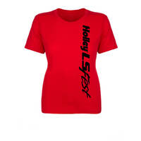 Holley T-Shirt Short Sleeve LS Fest Cotton Ladies' Small Cotton Red HL10215-SMHOL