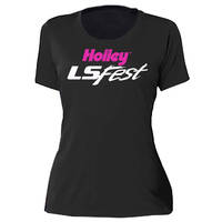 Holley T-Shirt Short Sleeve LS Fest Performance Cotton Ladies' 2XL Black HL10217-2XHOL