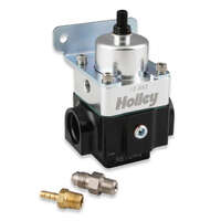 Holley Fuel Pressure Regulator VR Series Inline Return Style 4-9 psi Billet Aluminium Black/Clear Anodised HL12-852