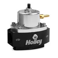 Holley Fuel Pressure Regulator HP Billet Inline Return Style 4-65 psi Billet Aluminium Black/Clear Anodised HL12-879